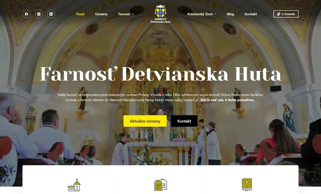 Redizajn web stránky pre Farnosť Detvianska Huta