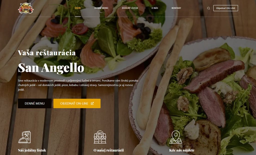 Nová web stránka pre reštauráciu San Angello