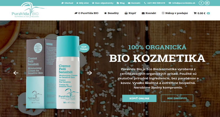 E-shop s prírodnou kozmetikou PuraVida BIO