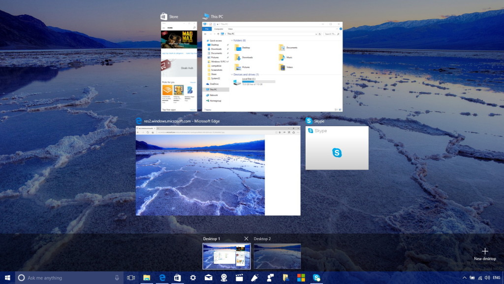 Virtuálne pracovné plochy vo Windows 10